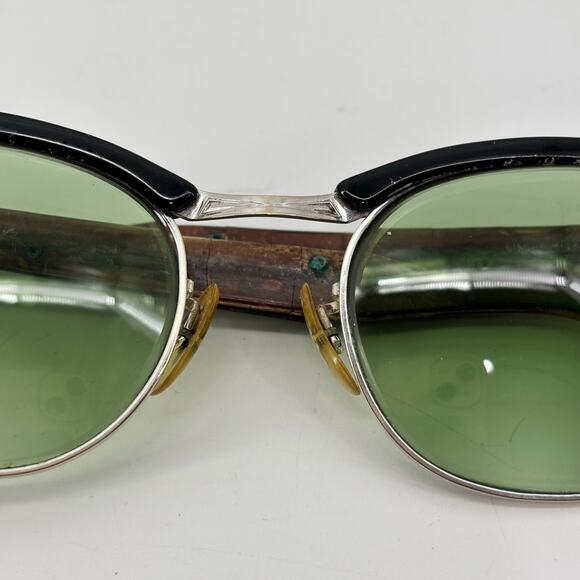 Vtg Sunglasses 50s 60s Shuron Ronsir Browline Eyeglasses Cat Eyes Etched Alumin main image 13